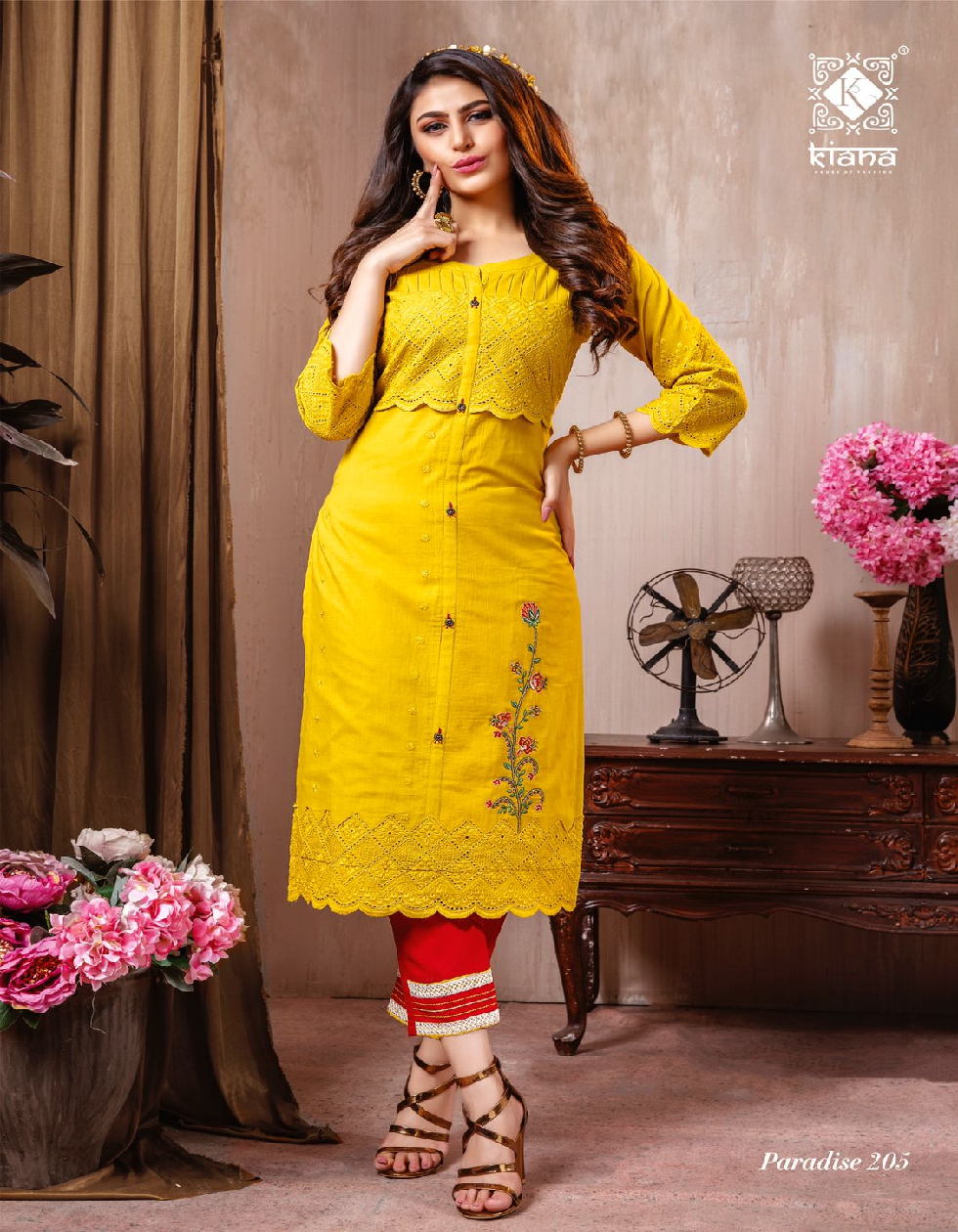 Feathers by Vink Cotton Full Stitched Kurtis With Bottoms In Singles And  Full Catalog