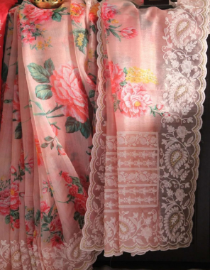 orange saree -soft khadi organza |blouse -banglori satin silk fabric embroidery thread work festive 