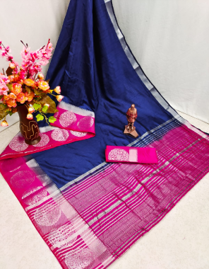 blue pink pure handloom kanchipuram katan silk fabric weaving jacqaurd  work festive  