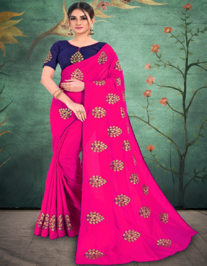 pink saree -pure sana silk |blouse -banglori silk fabric embroidery work running  