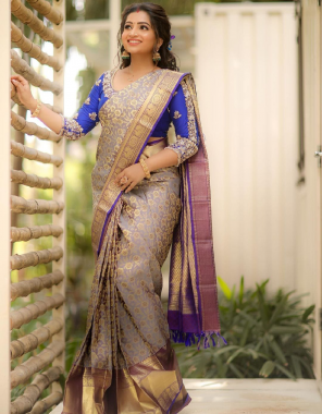 cream saree - soft banarasi silk |blouse -running banglori satin silk fabric weaving jacqaurd work ethnic 