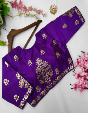 purple fentam silk |front open with huk fabric gotta patti work wedding  