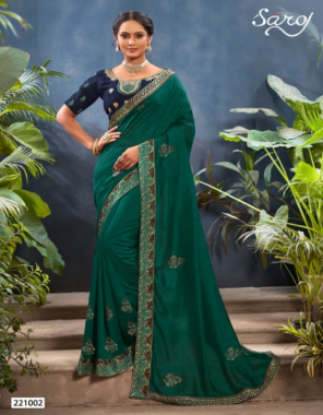 green saree -soft vichitra silk |blouse -banglori  fabric embroidery work casual 