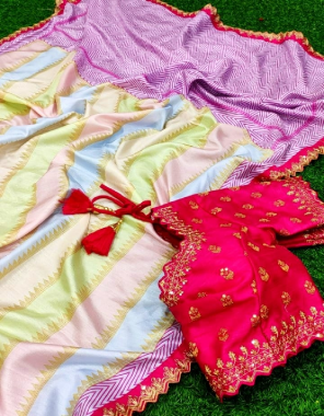 multi saree -soft vichitra silk with digital print |blouse -banglori  fabric embroidery seqeunce  work ethnic 