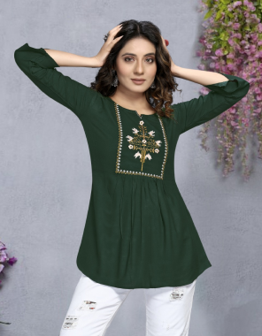 green rayon | length upto 30 fabric embroidery work running  