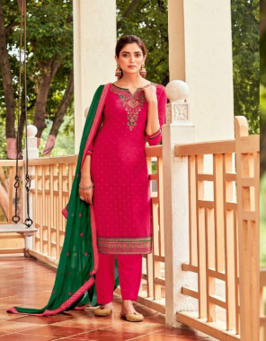 red top/bottom -natural crepe silk all over with embroidery and seqenuce work |dupatta -pure jerman dupatta with four side lace  fabric embroidery sequence  work wedding 