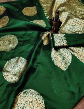 green soft lichi silk fabric weaving jacqaurd  work wedding  
