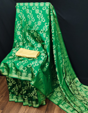 green saree -pure viscose |blouse -separate brocade  fabric javqaurd weaving  work wedding 
