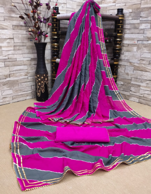 pink grey saree -soft cotton silk |blouse -banglori fabric printed  work festive 