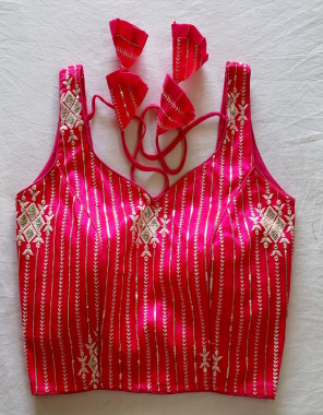pink malbari silk | sleeve available in side inch fabric lakhnavi work work festive 