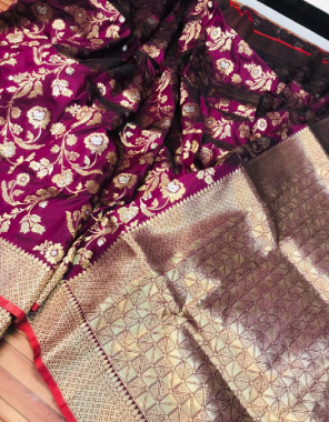 wine kanchipuram pure silk handloom fabric weaving jacqaurd  work wedding  