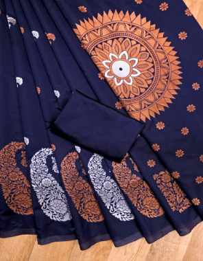 blue soft lichi silk fabric weaving jacqaurd  work party wear  