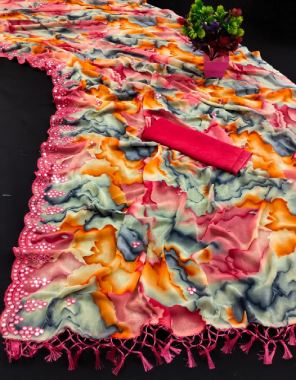 pink weightless siboori fabric shibori print  work festive 