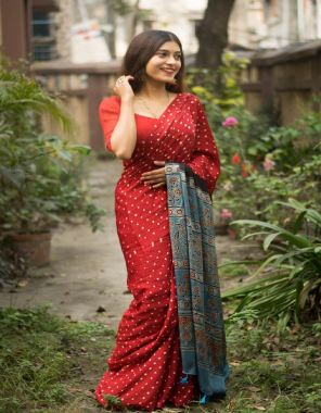 red saree -heavy dola silk |blouse -banglori fabric digital print  work party wear 