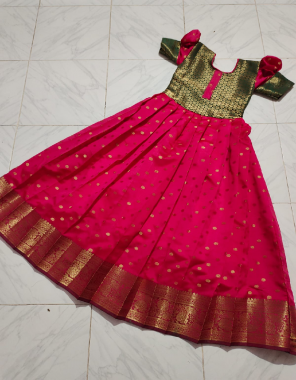 dark pink gown -banarasi lichi silk |lining -heavy crepe fabric weaving jacqaurd  work ethnic 