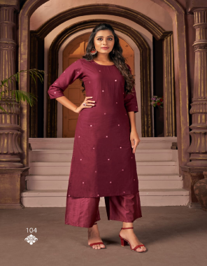 maroon top-fancy cotton length 46 |inner-pure cotton |palazzo-heavy cotton 40length fabric embroidery mirror work work festive  