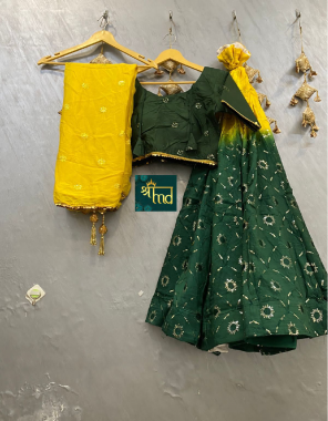 green yellow lehenga -pure upada silk with cancan inner length 41 |blouse -pure silk full stitched 38 ready upto 42 |dupatta -heavy chinone  fabric seqeunce work work ethnic 