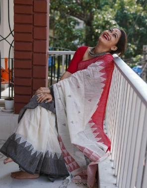white black red munar cotton saree with banglori satin blouse  fabric digital print work work party wear  