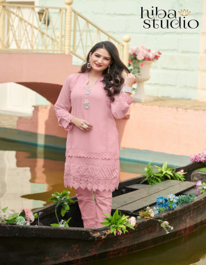 pink top-pure georgette |bottom-pure cotton stretchable fabric lacework work wedding 