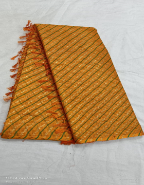 yellow kota doriya  fabric foil print  work ethnic 
