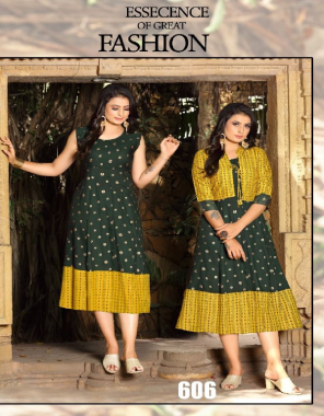 green 14kg rayon |length 46inch fabric printed work party wear  