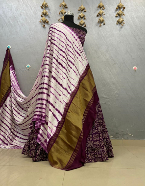 wine chanderi cotton printed lehenga with blouse |flair 4 to 5m |dupatta- sibhuri print fabric printed work wedding 