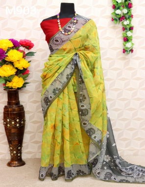 parrot soft cotton fabric shibori kalamkari print  work festive 