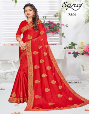 red khumari dyed fabric with swarovski jari butta with boarder broket blouse fabric swarovski butta  work wedding 