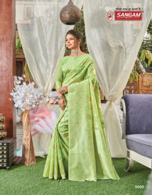 parrot green silk woven cotton fabric weaving jacqaurd  work ethnic 