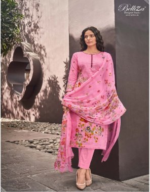 pink pure cotton fabric printed work casual 