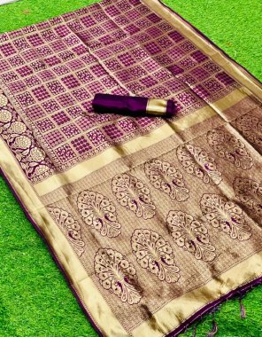 burgandi banarsi silk fabric printed work festive 