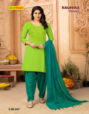 parrot green top - heavy rayon top with sequance work | bottom - heavy rayon sequance work patiyala | dupatta - fancy jari line dupatta  fabric sequance work work casual 