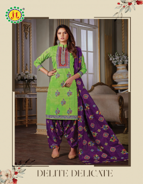 parrot green top - cotton printed ( 2.40 m) | bottom - cotton printed ( 2.40 m) | dupatta - cotton printed ( 2.25 m) fabric printed work casual 