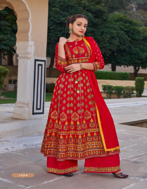 red top - heavy rayon print with value additonal khali work and mirror work | bottom - heavy rayon with embroidery work and lace plazzo | dupatta - chinon with four side border fabric khatli work work festive 