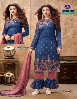 blue top - karachi cotton print ( 2.0 m approx ) | bottom - karachi cotton print  ( 2.0 m approx ) | dupatta - karachi cotton print ( 2.0 m approx)  fabric printed work ethnic 
