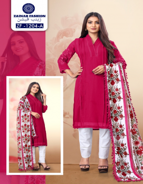 pink top - fox georgette | inner - shantoon | bottom - pure cotton strachable pant with lace | dupatta - muslin digital print with 4 side lace fabric embroidery work festive 