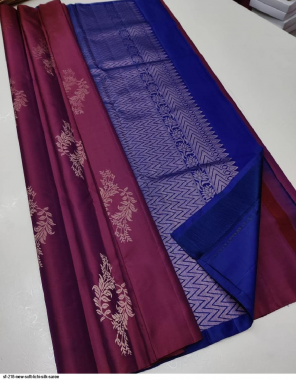 wine soft lichi silk fabric rich pallu & jacquard work  work casual 