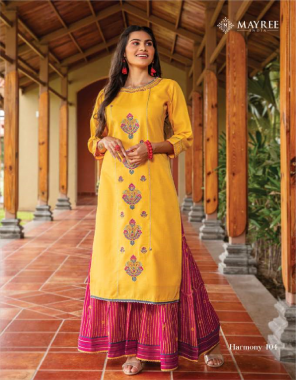 yellow top - muslin or modal flex - printed - hand work - less patti work - embroidery work | bottom - muslin or modal flex and two tone rayon - printed skirt  fabric printed work party wear 