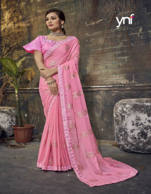 pink rangoli silk fabric sequnace work casual 