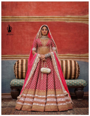 pink lehenga - raspberry silk beautiful embroidery sequance work| blouse - raspberry silk ( 48 inch ) | sleeve - silk with heavy full work sleeves | dupatta - net with heavy embroidery work with border | lehenga size - semi stitched customize up to 45 [ master copy ] fabric embroidery + sequance work festive 
