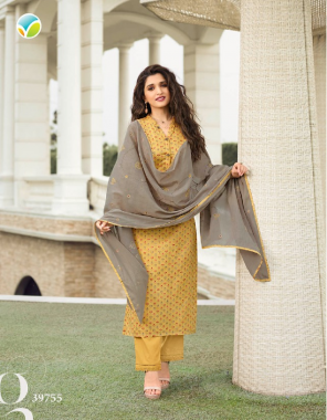 yellow top - pure lawn cotton printed with foil | bottom - pure soild cotton | dupatta - pure mal cotton with embroidery work fabric foil print work casual 