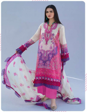 white top - pure lawn pakistani style digital print | bottom - lawn cotton dyed | dupatta - lawn [ pakistani copy ] fabric digital print work festive 