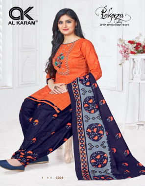 orange top - pure cambric with net work ( 2.25 m) | bottom / inner - pure cotton ( 2.35 m) | dupatta - pure cotton mal mal ( 2.35 m) fabric printed work casual 