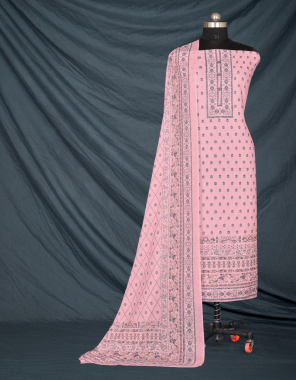 pink top - pure cotton digital print with work ( 2.5 m) | bottom - pure cotton dyed ( 2.7 m) | dupatta - pure cotton mal digital print (2.25 m) fabric digital print work festive 