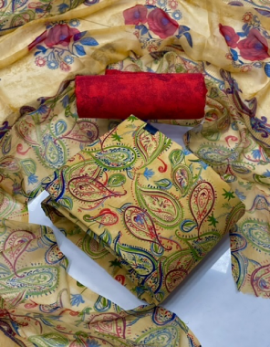 yellow top - cotton prints suits ( 2.25 m)  | bottom - cotton ( 2.25 m) | dupatta - silver shiffon print ( 2 m) fabric printed work casual  