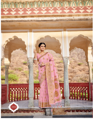 pink linen fabric weaving work festive 