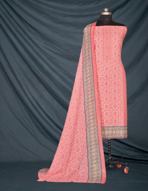 pink top - pure cotton print with work | dupatta - pure cotton print | bottom - pure cotton dyed  fabric printed work casual 