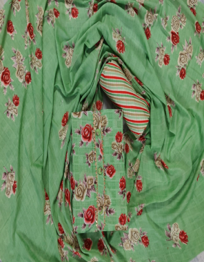parrot green top - cotton with gotta pati work ( 2.50 m) | bottom - soild cotton ( 3 m) | dupatta - cotton dupatta print ( 2.25 m) fabric gotta patti work work festive 