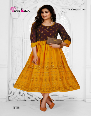 yellow heavy rayon | length - 45 inch | ghera - 90 inch fabric printed work party wear 