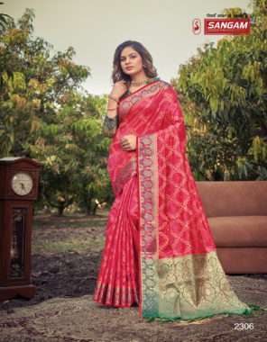 pink silk fabric jacquard + weaving work ethnic 